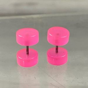 Earrings Pink Transparent Fake Tapers And Plugs Acrylic 18G